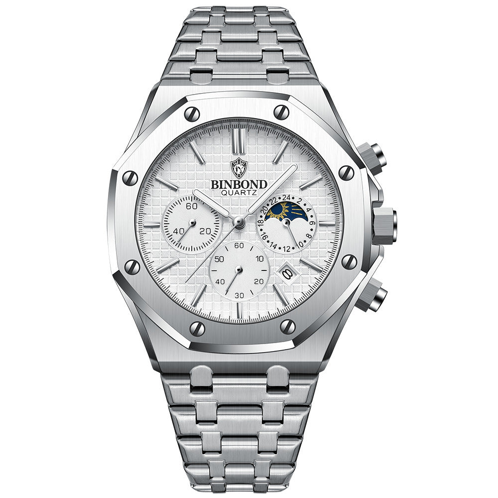 Multi-Function Sports Watch Discover timeless elegance with this luxury grey wristwatch, designed for those who value sophistication and precision.