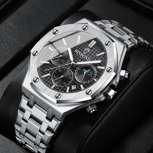 Multi-Function Sports Watch  Discover timeless elegance with this luxury grey wristwatch, designed for those who value sophistication and precision.