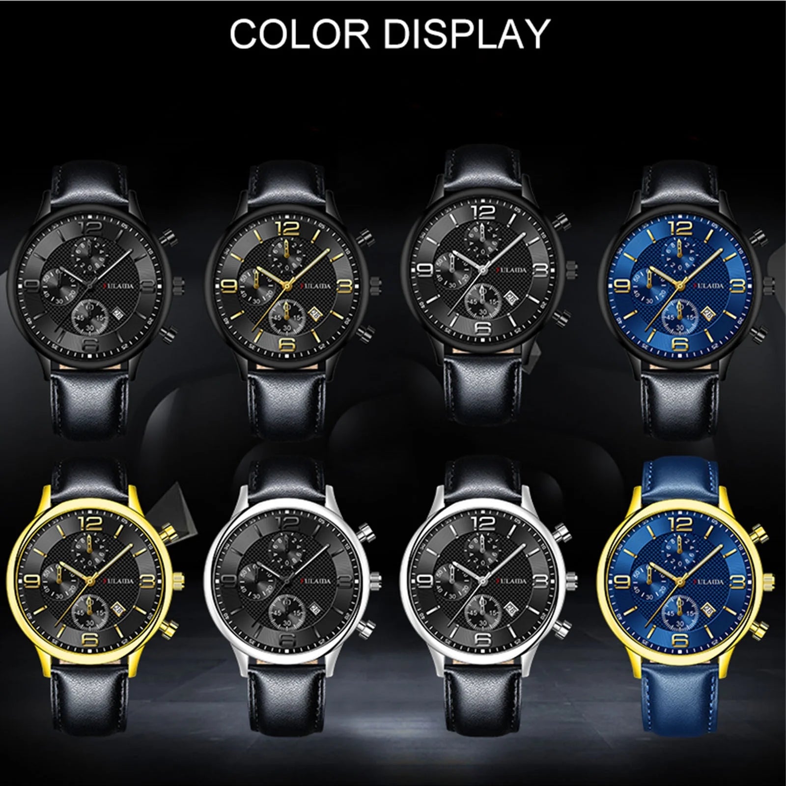 Watches for Men Fashion Sport Stainless Steel Case Belt Band Quartz Analog Wrist Watch