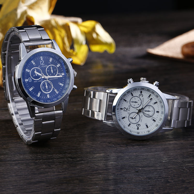 Steel strap watch men  Movement model: SL68 Thickness: 8mm Dial diameter: 40.5mm Mirror material: ordinary glass mirror Buckle style: pin buckle Buckle material: stainless steel