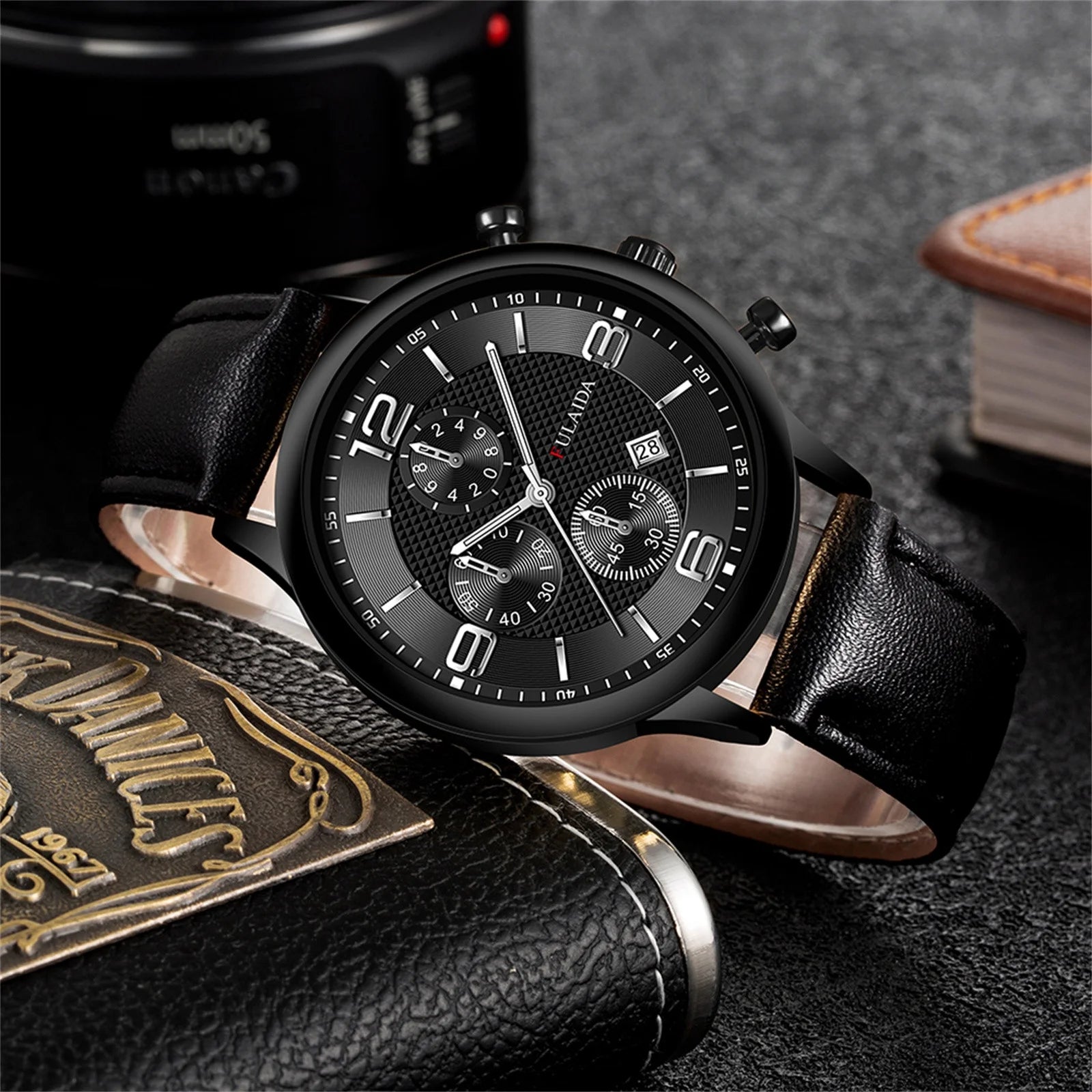 Watches for Men Fashion Sport Stainless Steel Case Belt Band Quartz Analog Wrist Watch