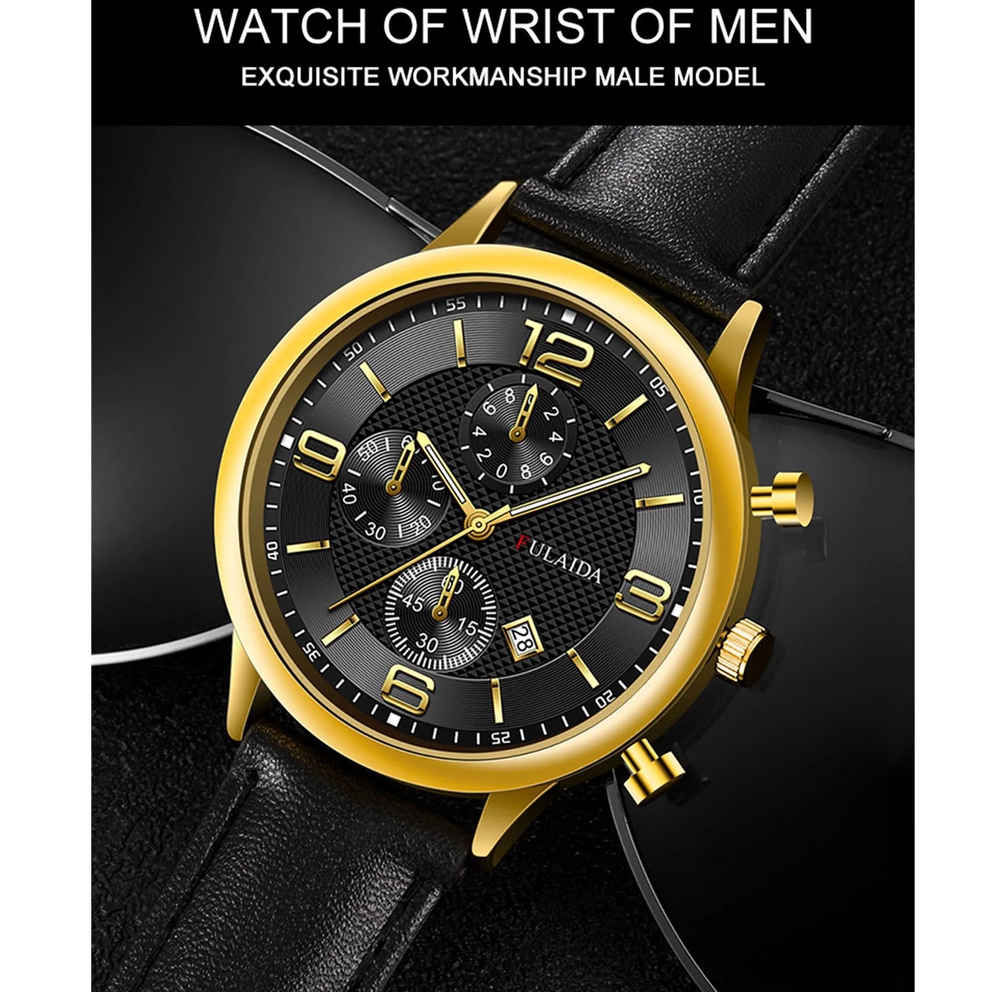 Watches for Men Fashion Sport Stainless Steel Case Belt Band Quartz Analog Wrist Watch