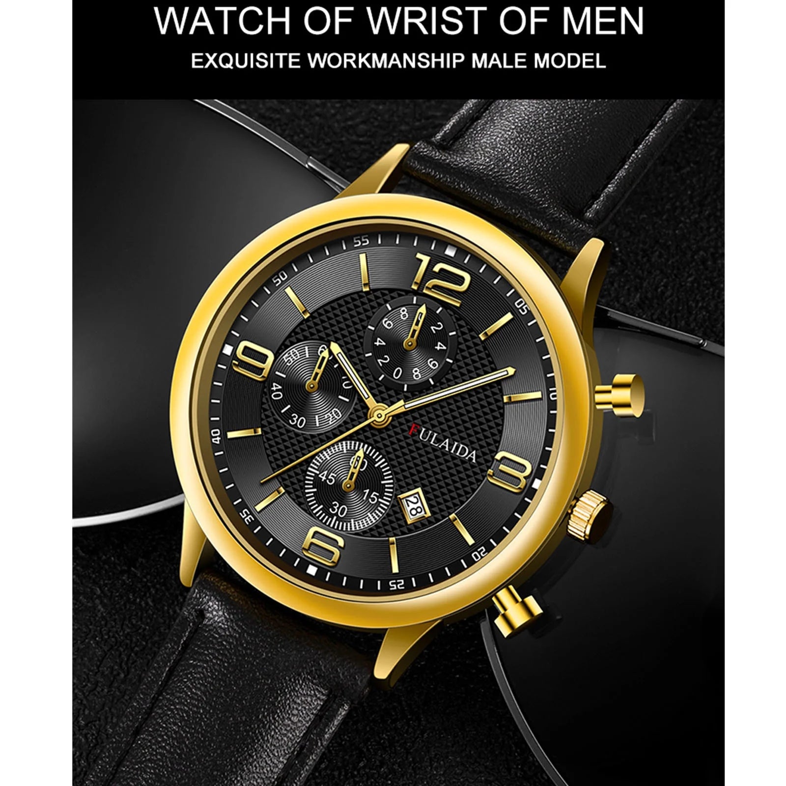 Watches for Men Fashion Sport Stainless Steel Case Belt Band Quartz Analog Wrist Watch