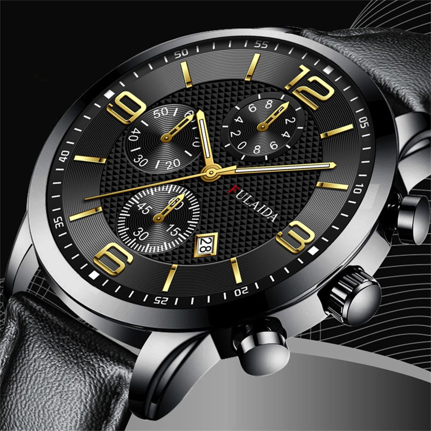 Watches for Men Fashion Sport Stainless Steel Case Belt Band Quartz Analog Wrist Watch