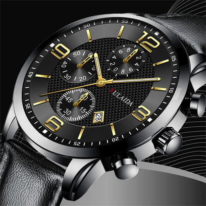 Watches for Men Fashion Sport Stainless Steel Case Belt Band Quartz Analog Wrist Watch